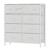 Ufurniture 10 Pu Drawer Dresser For Bedroom, Chest Of Drawers For Bedroom With Side Pockets, White