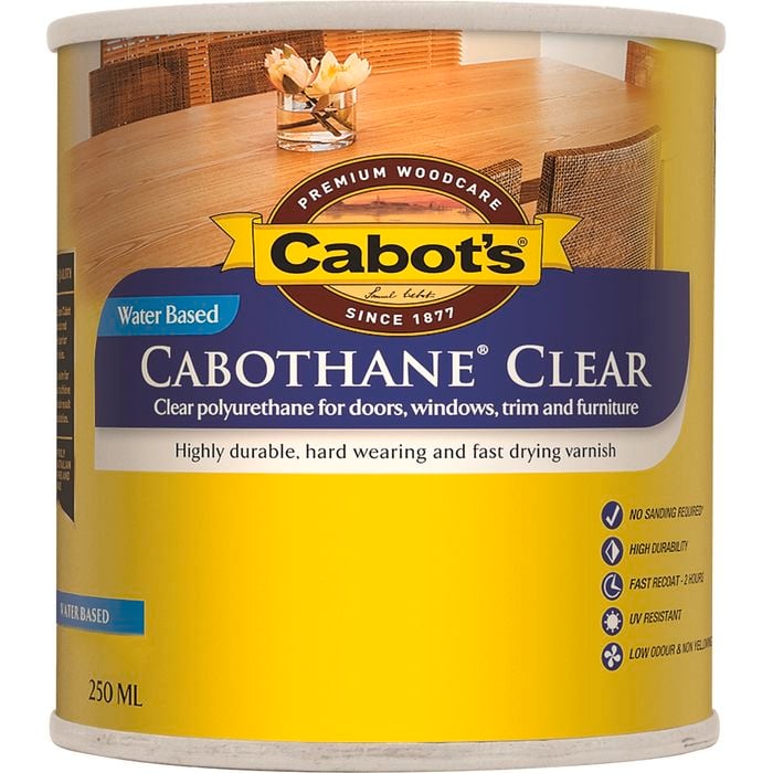 Cabot's 250ml Matt Water Based Cabothane Clear Interior Varnish