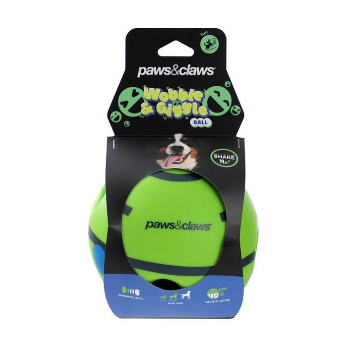 Paws And Claws Wobble Giggle Pet Dog Ball Toy Shake For Sound 14cm