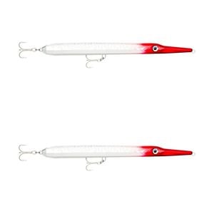 2x Rapala 22cm Flash X Skitter Floating Topwater Fishing Lures - HD Red Head UV