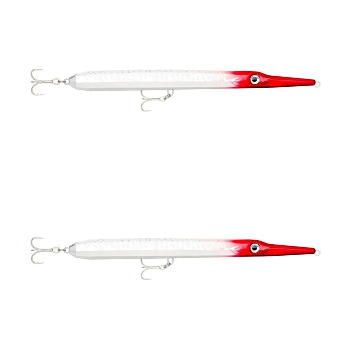 2x Rapala 22cm Flash X Skitter Floating Topwater Fishing Lures - HD Red Head UV