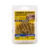 Zenith 10G x 50mm Brass Plated Hinge-Long Thread Countersunk Head Timber Screw - 50 Pack