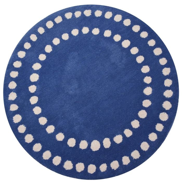 Handmade Modern Circular Rugs-Decotex 6375-Blue-100x100cm