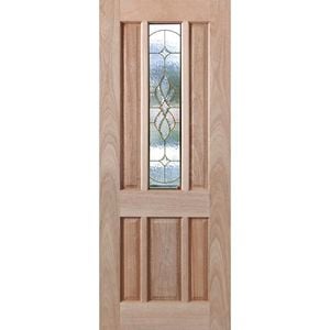 Woodcraft 2040 x 820 x 40mm Entrance Door Hamlett Gold Leadlight  TG11CB