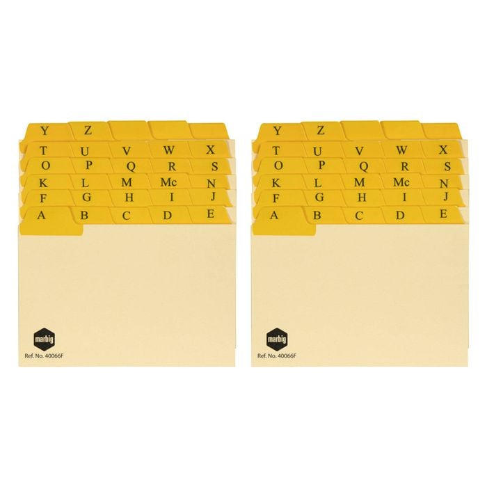 2x Marbig 6x4'' Manilla Guide Card A-z/1-31 Plastic Tabs Office Document Filing