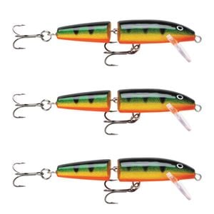 3x Rapala 7cm Jointed Shallow Diver Hard Body Fishing Lures - Perch