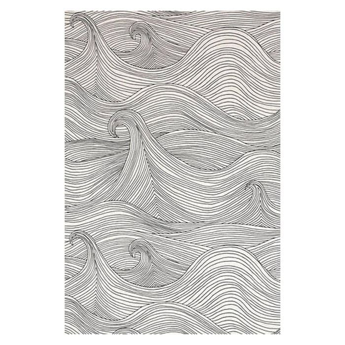 Wallpaper Trader Seascape - Roll, White on grey