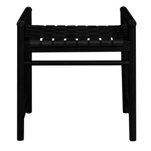 Centrum Furniture Elliot Single Seater Bench with Genuine Leather - Black