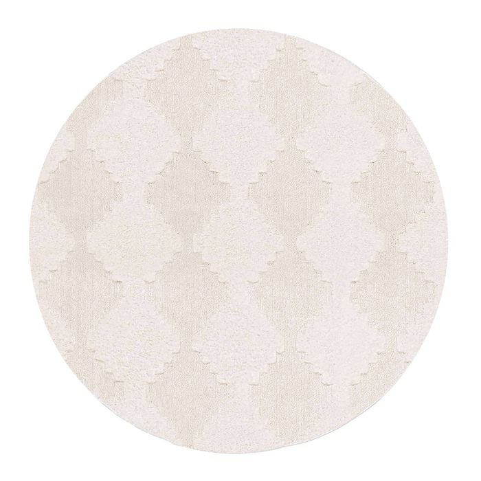 Loopsie-160cm X 160cm-ilora Ivory Checkered Round Rug
