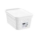 Boxsweden 26 x 17.5 x 12.5cm Small White Kept Storage Basket with Lid