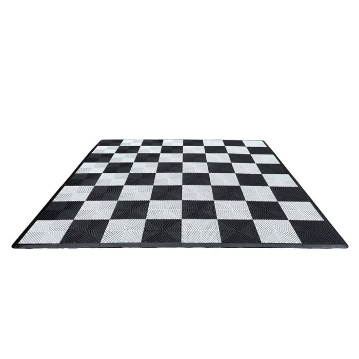 Commercial Grade Roll Up Giant 2.4m X 2.4m Chess Board With Rubberized Squares And Safety Edge Ramps