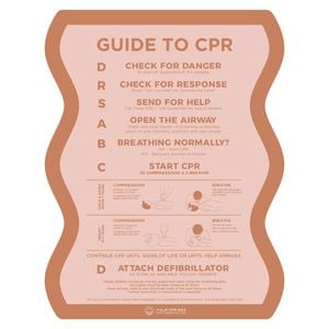 Stylish Pool CPR Sign Rust & Pink Wave