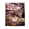 Bloomington 675gsm 2 Ply 3D Print Faux Mink Blanket Queen 200x240 cm Tiger Family