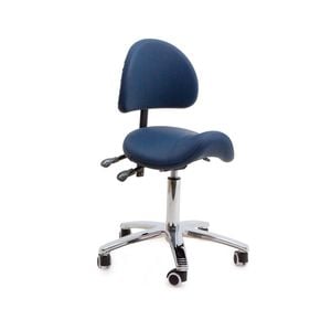 Adjustable Saddle Stool With Backrest | Ergonomic Comfort For Healthcare & Professionals - Navy