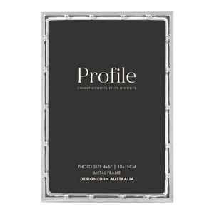 Profile Bamboo Silver 4x6 Metal Photo Frame