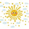 Catzon Watercolor Sun Wall Decals Peel and Stick