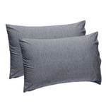 LINENOVA 2PCS Cooling Pillowcases Soft Breathable Summer Pillow Cases - Grey
