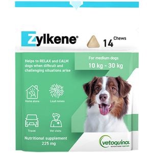 Zylkene Relax & Calm Supplement For Dogs 225mg Up To 30kg 14 Chews
