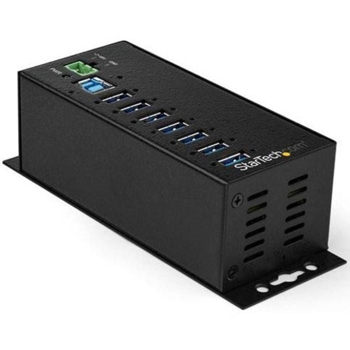 StarTech.com 7 Port USB Hub w/ Power Adapter - Metal Industrial USB 3.0 Data Hub - Din Rail, Wall & Desk Mountable