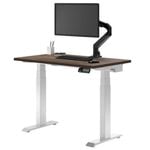 Desky Dual Mini Sit to Stand Natural Walnut Desk 800x500mm White Frame