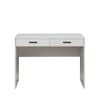 European Cabinetry White Fluted Oval Black Handles Odessa Desk