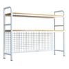 CARLA HOME  2-Tier Metal Desktop Hutch Bookshelf with Grid Panel for Computer Desk and Office Countertop
