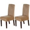 Smarcute Stretch Velvet Dining Chair Covers Set Of 2 Furniture Protector Tan