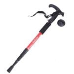 Folding Walking Stick Telescopic Adjustable Antishock Hiking Grip Pole Trekking  Red