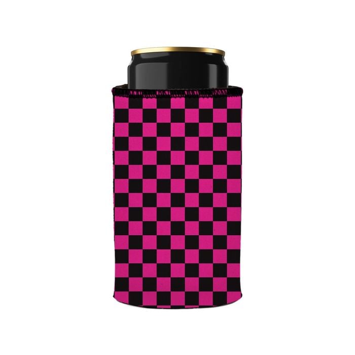 Stubbyz Pink Checkerboard Stubby Cooler Slim