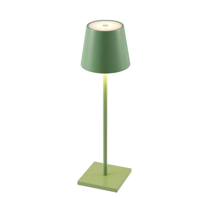 Telbix Clio Modern Table Desk Lamp Light Metal Green Satin