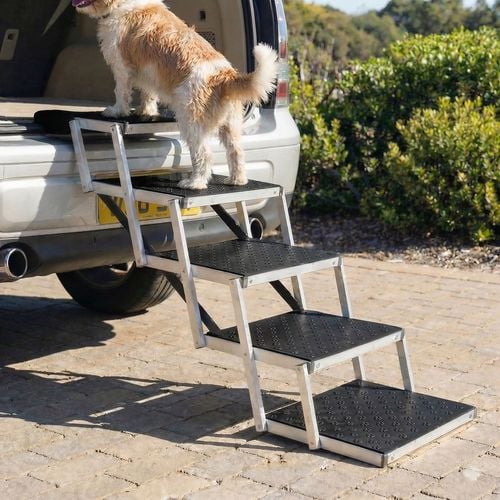 PaWz 5 Steps Dog Ramp Adjustable Folding Portable Aluminium