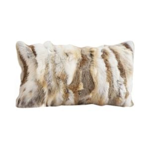 SOGA 30cm Coffee Rabbit Fur Throw Pillows