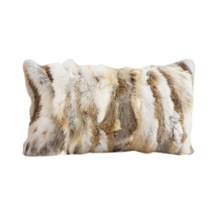 SOGA 30cm Coffee Rabbit Fur Throw Pillows