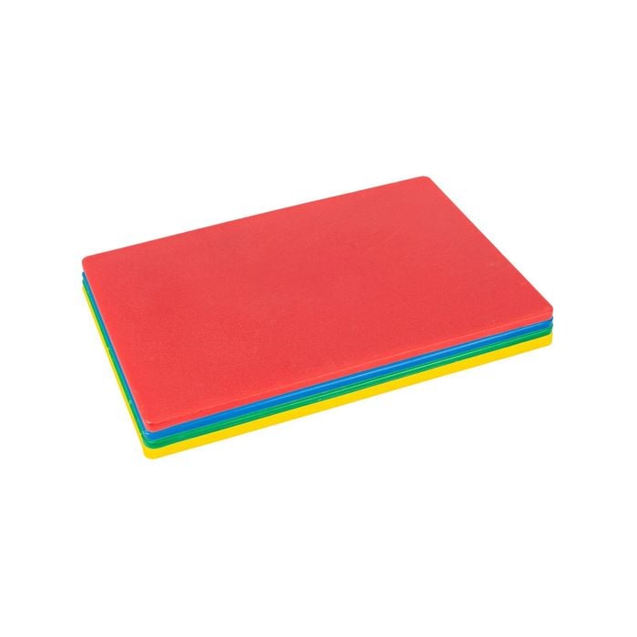 Colour-Coded Plastic Chopping Board 4pc Set - Multi