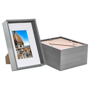 Nicola Spring 3D Deep Box Frames with A5 Mount - A4 (8" x 12") - Grey - Pack of 5