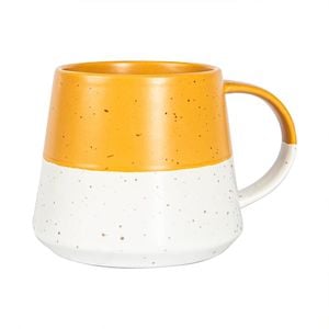 Nicola Spring Dipped Flecked Stoneware Belly Mug - 370ml - Mustard