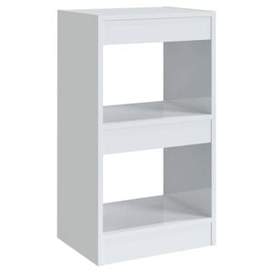 vidaXL Book Cabinet/Room Divider High Gloss White Bookcase Storage Organiser