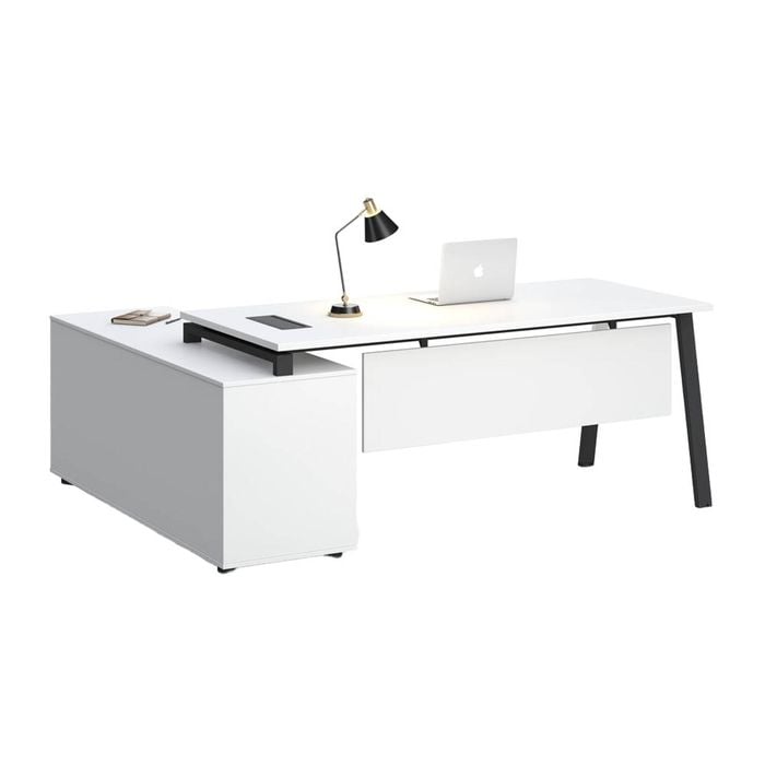 Modern Furniture ASPEN 220-240cm Executive Desk Reversible - White & Black