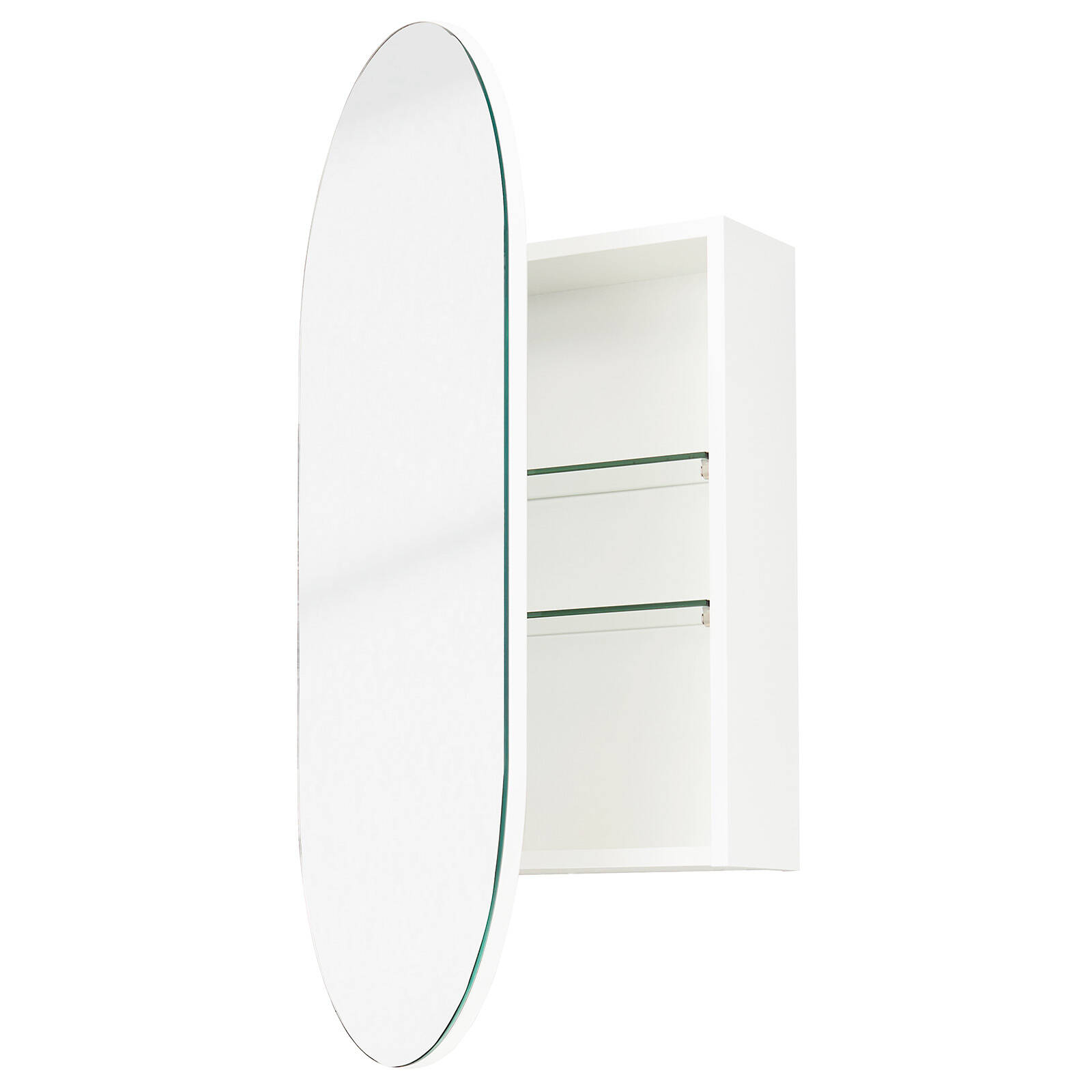 Cibo 900mm White Capsule Mirrored Shaving Cabinet