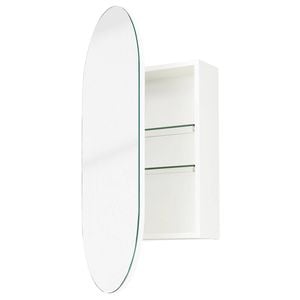 CIBO 900mm White Capsule Mirrored Shaving Cabinet
