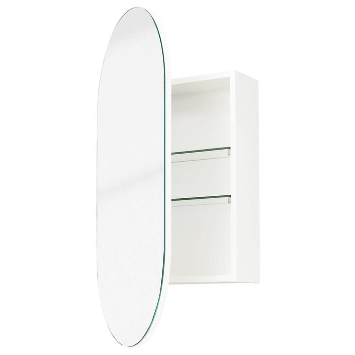 Cibo 900mm White Capsule Mirrored Shaving Cabinet