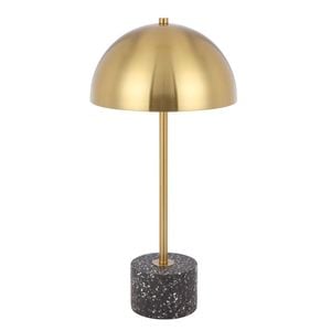 Telbix Domez Modern Table Desk Lamp Light Metal Terrazzo Antique Gold Black Terrazzo