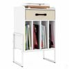 Costway Record Player Stand Turntable Drawer Vinyl Shelf Metal White