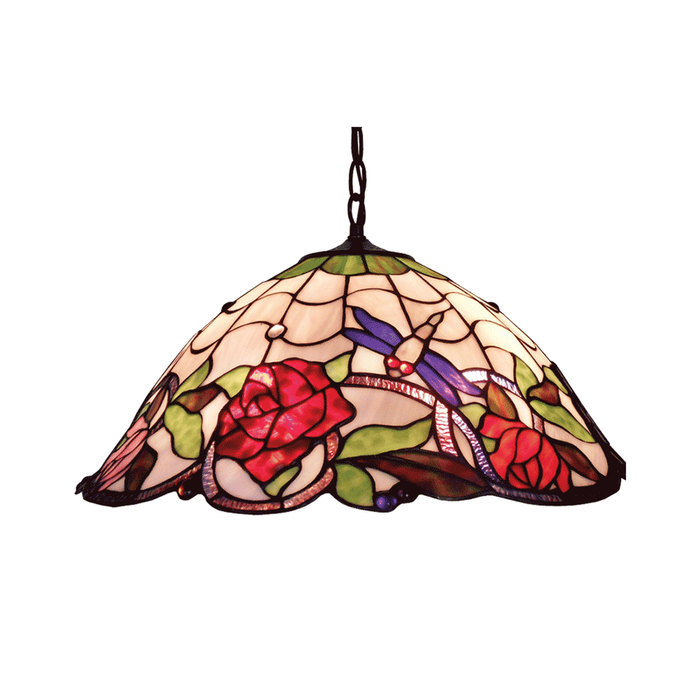 G&g Rose & Dragonfly Tiffany Pendant Light