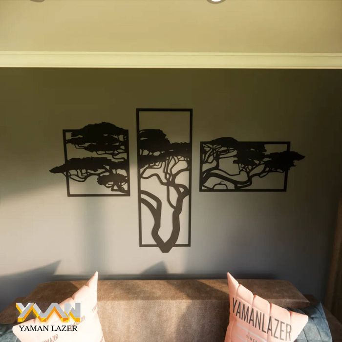 Lifebay Modern 3-Pieces Wooden Wall Art