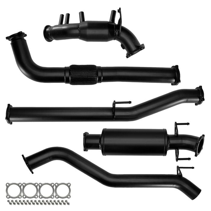 Ignite Exhausts Turbo Back For Toyota Hilux 2.8l 3.5" Cat And Muffler Black Aluminised Steel