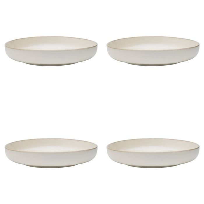 4PK Ecology Stoneware Dinnerware Element Dinner Bowl 22cm Blanc