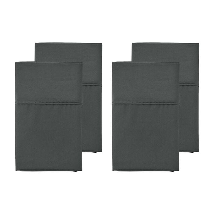 2x 2pc Grosvenor House 500TC Egyptian Cotton Standard Pillowcases Charcoal