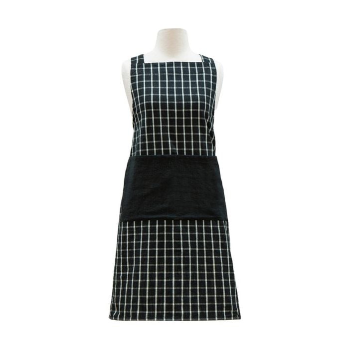 Ladelle Hemingway Cotton Linen Cross Back Kitchen Apron Black
