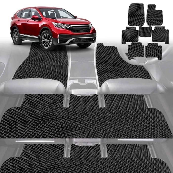 6D Diamond Car Floor Mats for Honda CR-V 2023-Current-Ultimate Set-Black-Outback GT